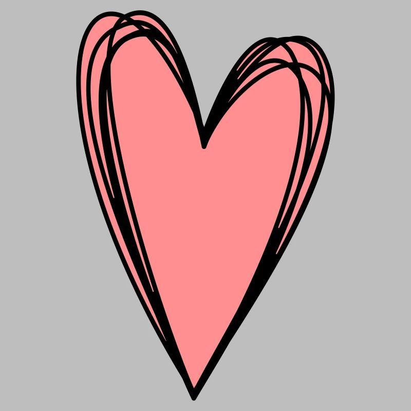 Herz rosa Scribble Doodle Geschenk Liebe
