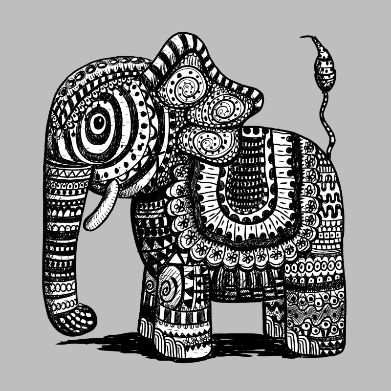 Power Elephant With Pattern I India I Gift Ethno