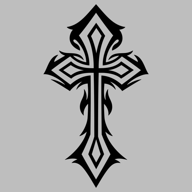 Cross, Crucifix, with thorns, gothic style.