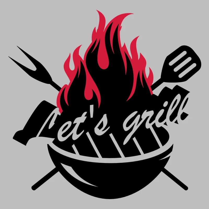 A grill with barbecue utensils