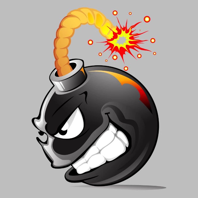 Bombe, Bombe, Bombe mit explodiertem Gesicht Bombe #
