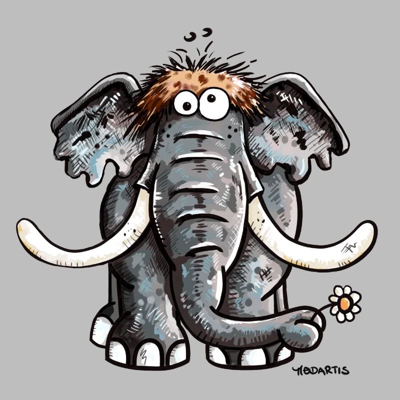 Elephant with a flower