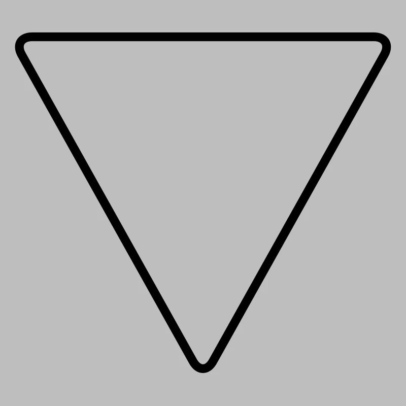 Triangle with rounded corners as a warning sign