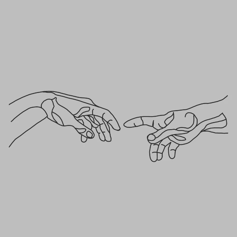 Michelangelo creating hand one line draw