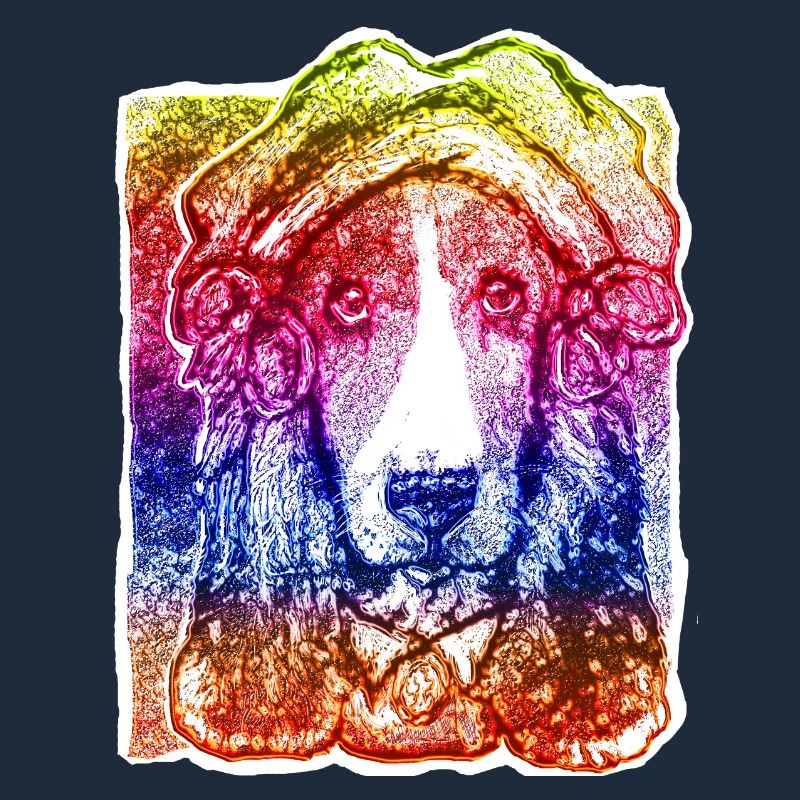 Dame de chien avec capot (arc-en-ciel)