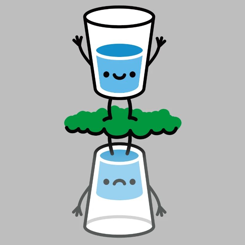 The glass is half full, half empty funny optimist