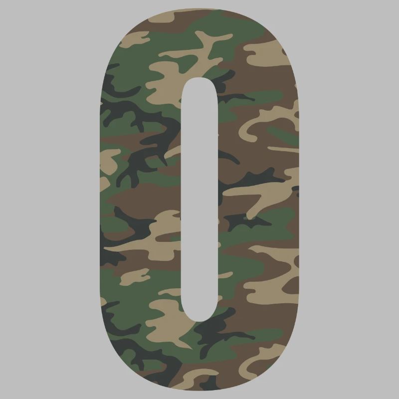 Tough number 0 in camouflage pattern!