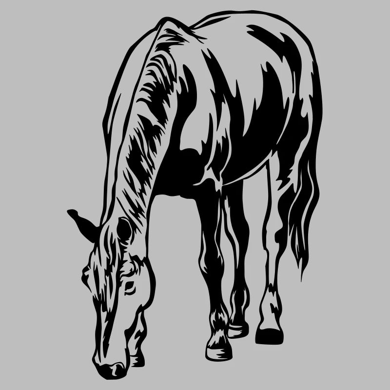 Grasendes Pferd