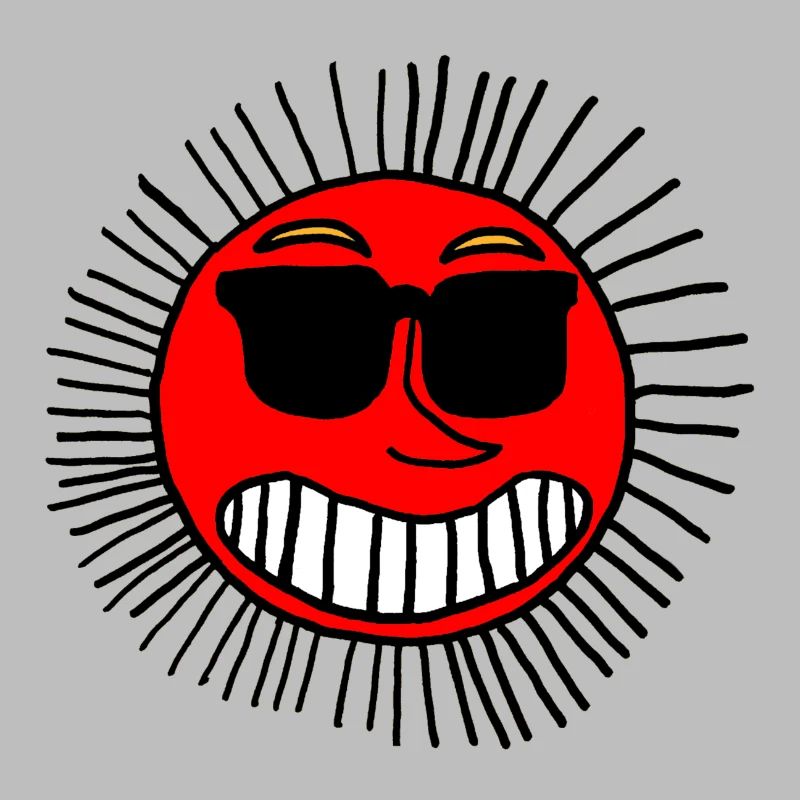 Lächelnde Sonne mit Brille