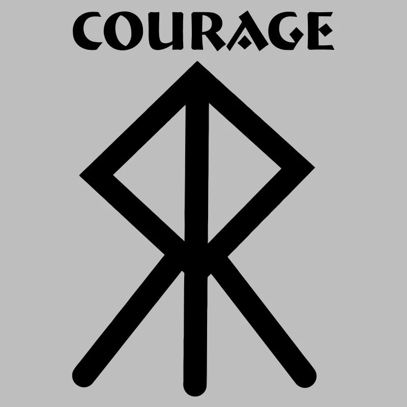 Courage Viking rune with text COURAGE