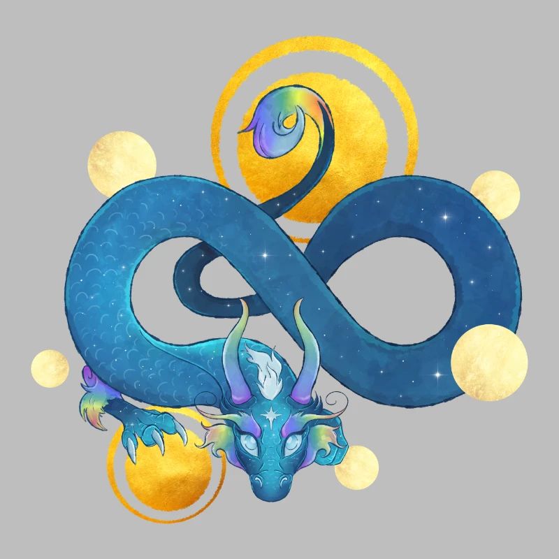 Blue Ink Spirits - Regenbogen Blauer Drache & Gold