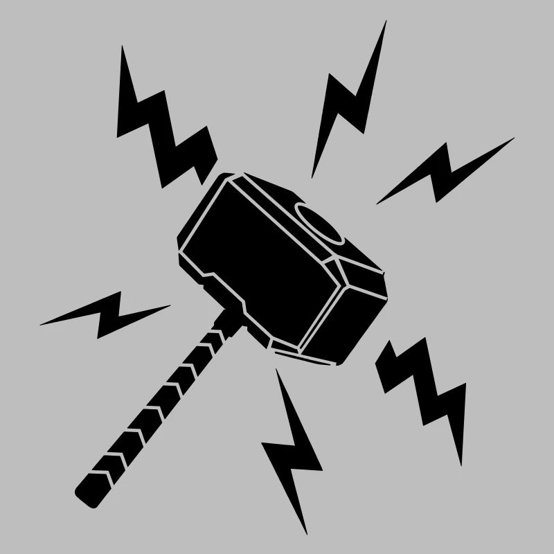 Thor hammer with lightning
