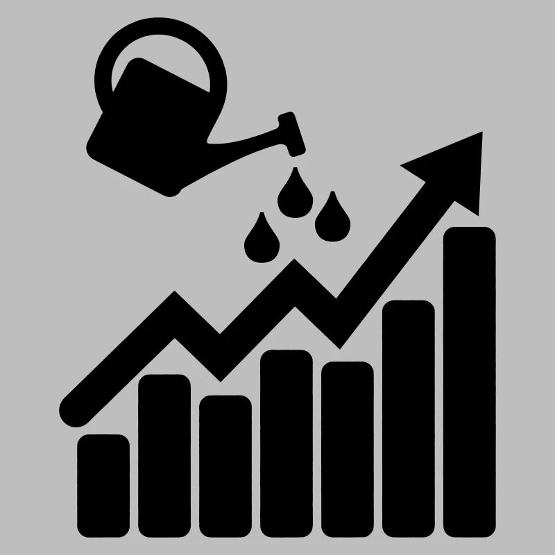 Chart with watering can makes it grow