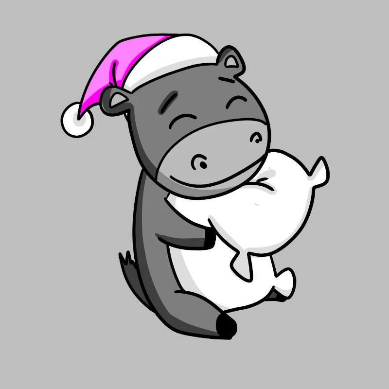 Donkey with pillow and sleeping cap
