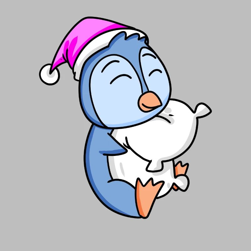 Penguin with pillow