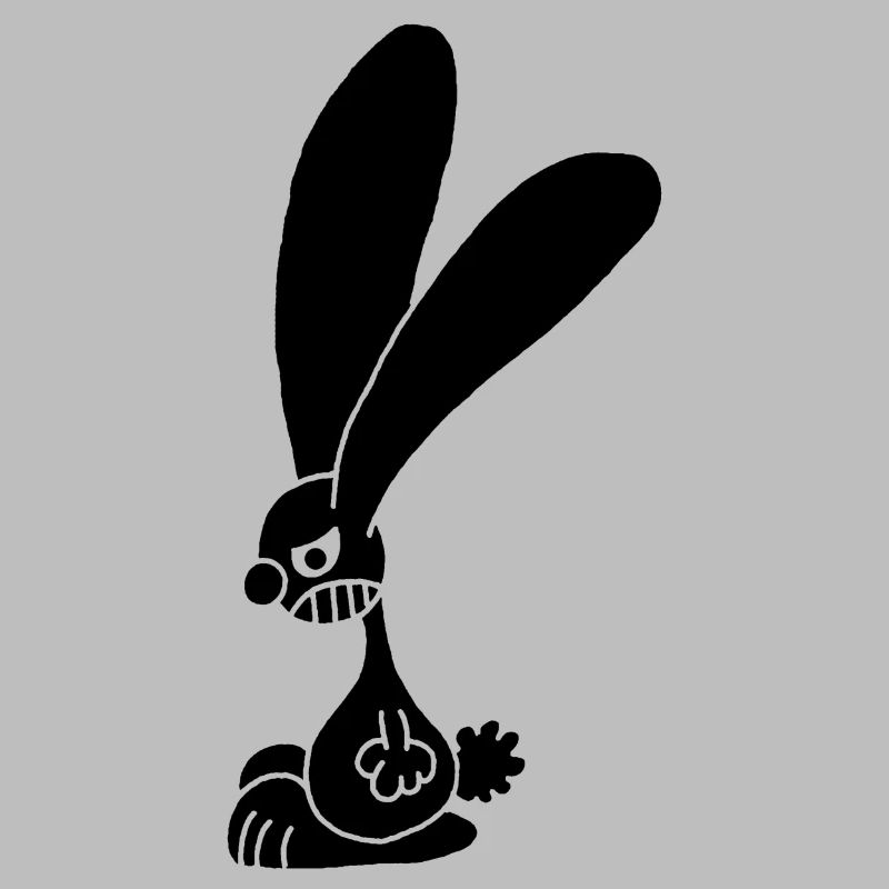 Grumpy black rabbit