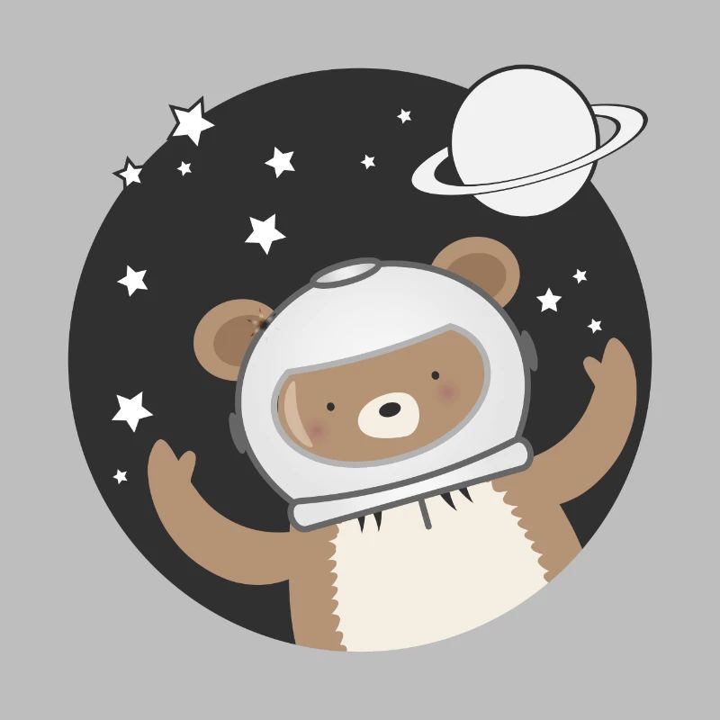 cute astronaut bear in comic style