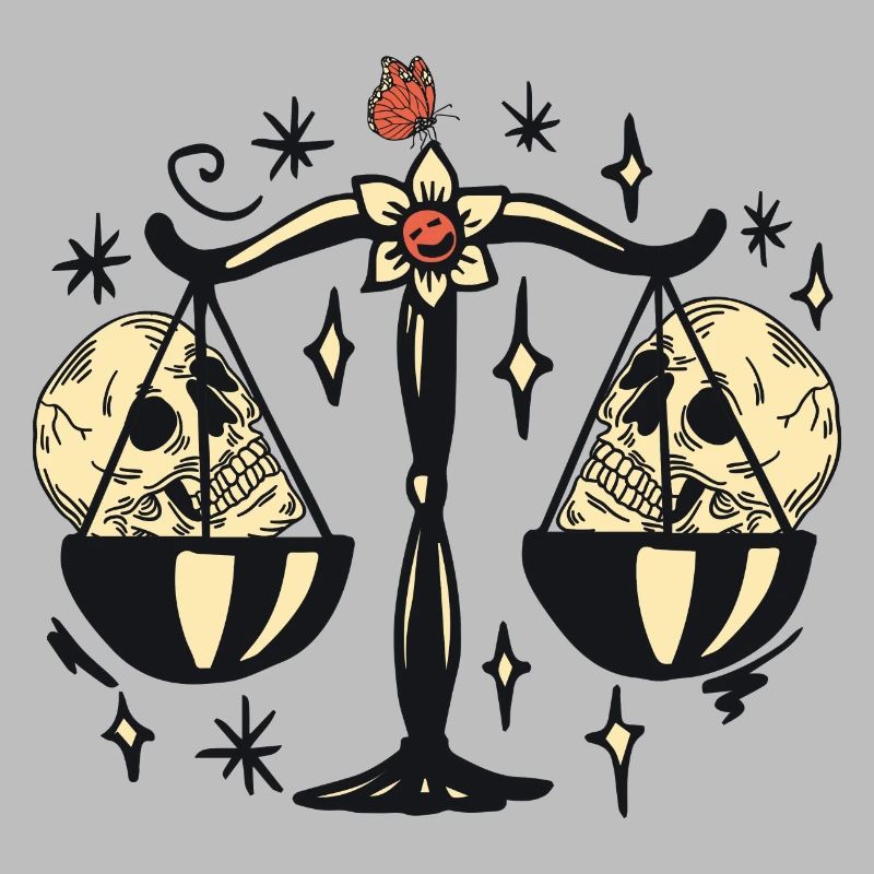 Libra with skulls