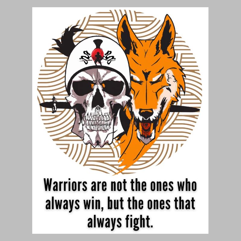 Vector Samurai Warrior Skull Mask Schwert Japan