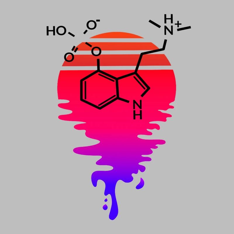 Molécule de psilocybine avec Retro Sunset