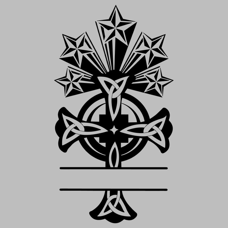 Monogramme cinq étoiles de croix celtique