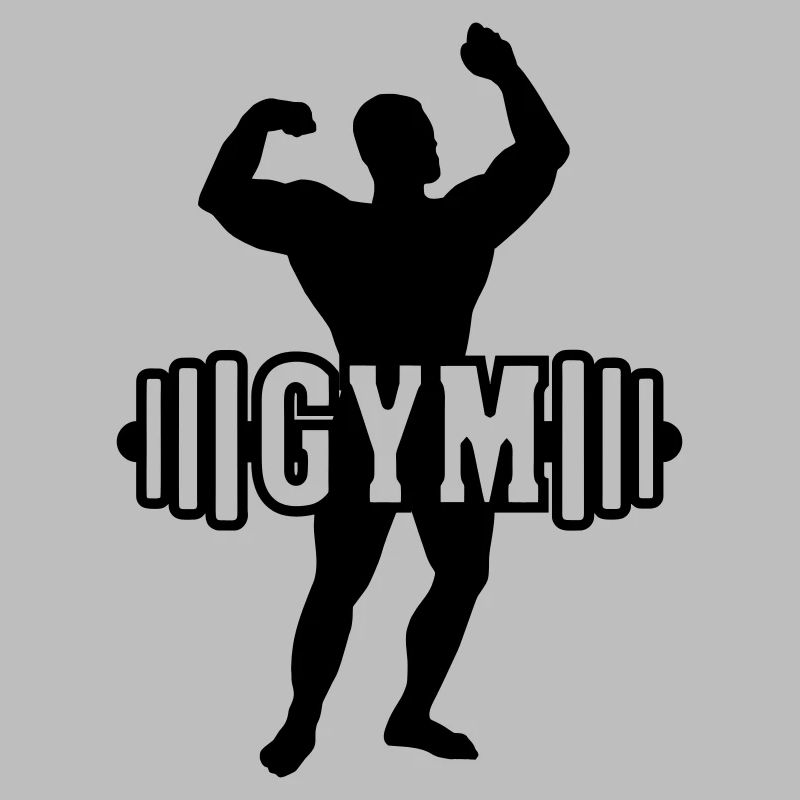 Bodybuilder shadow image logo gym