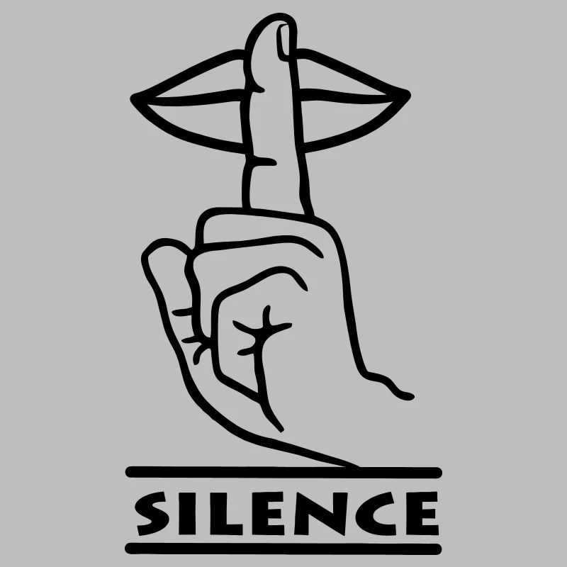 Hand with finger silence hand gesture 'SILENCE'
