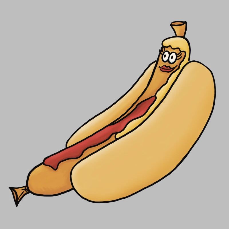 entspannte Bockwurst im Brötchen