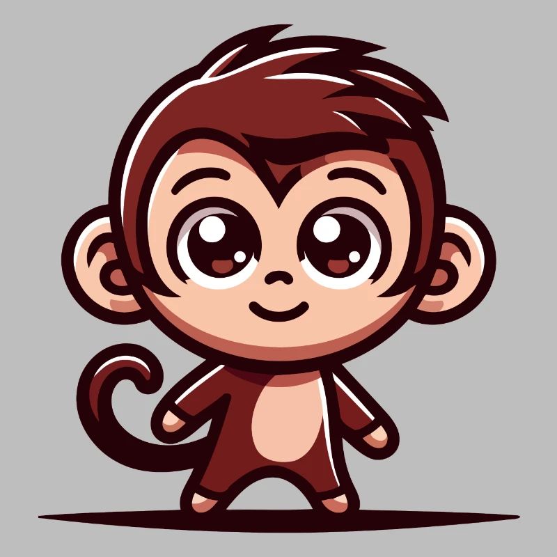 A cute cartoon style monkey