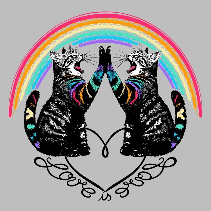 Katzen Regenbogen Love is Love Reflection
