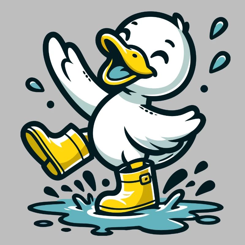 Splashy Quacker: The Puddle-Hopping Duck
