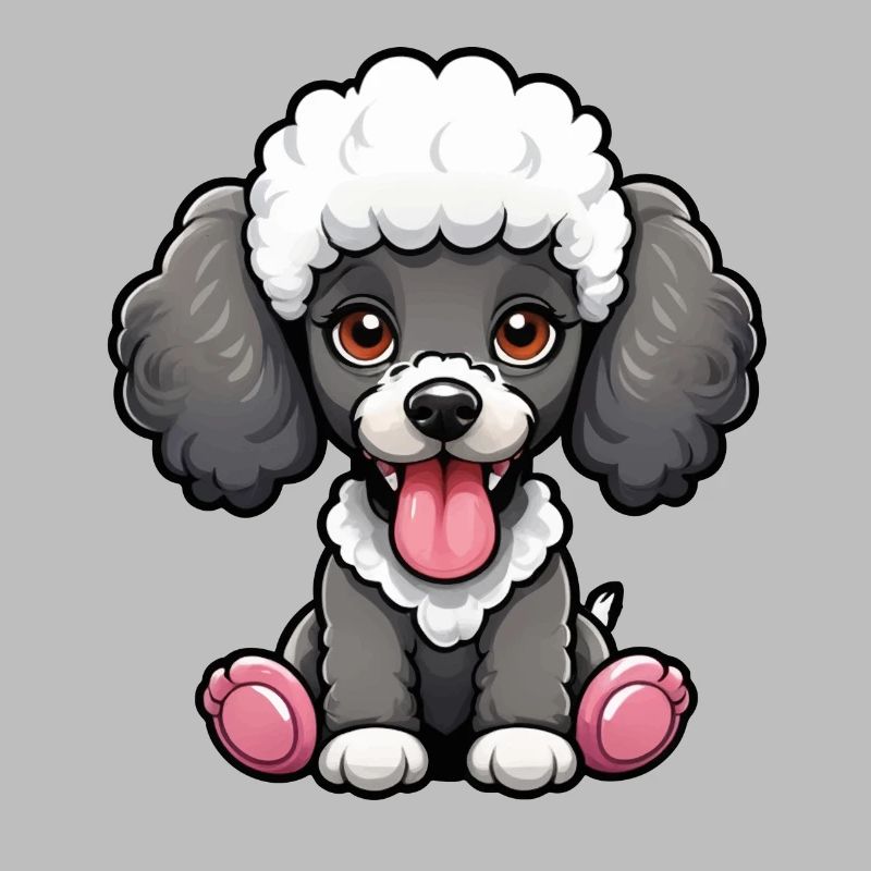 Doux caniche N&B