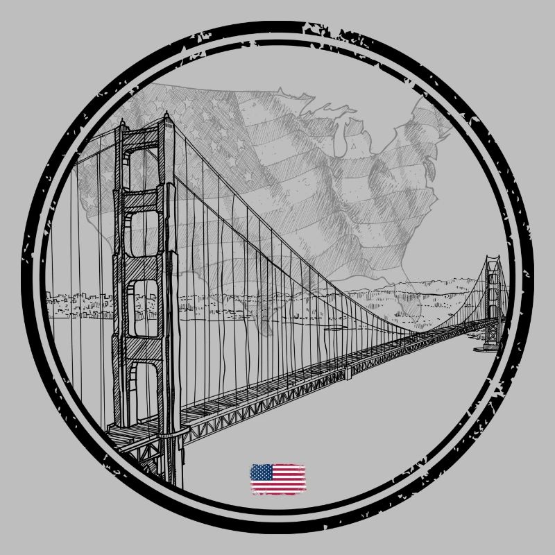 US Bridge Silhouette Map