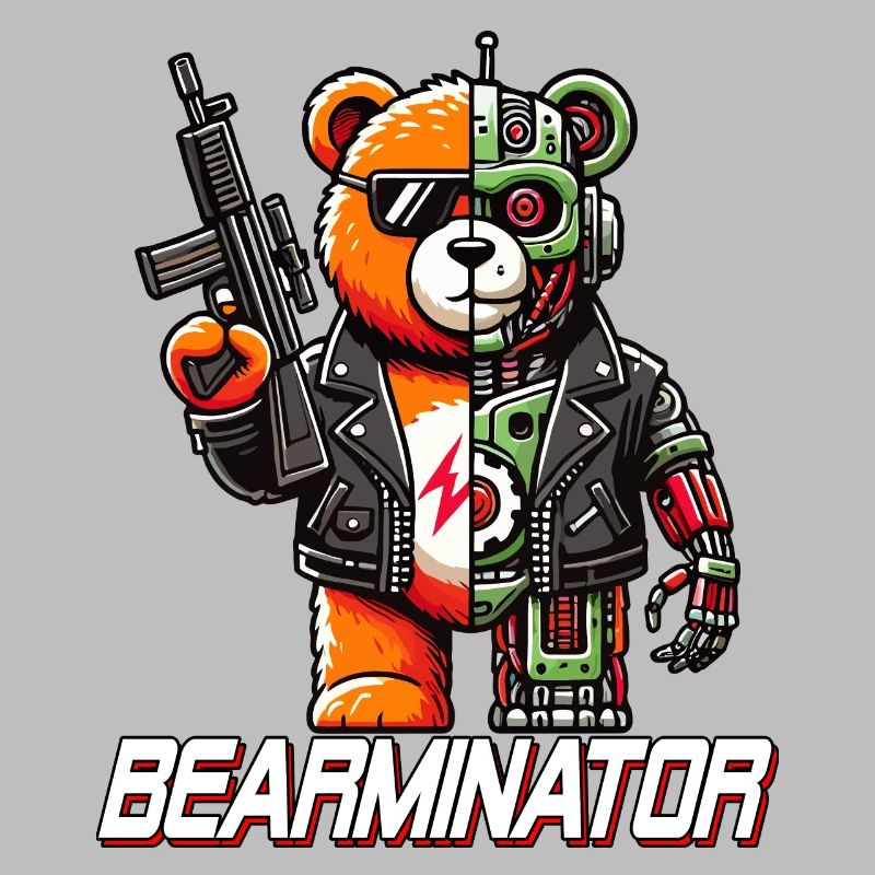 Bearminator Funny Cyborg Teddy Bear Design