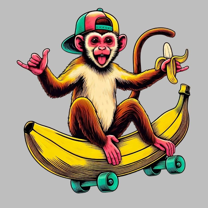 Monkey on Skateboard