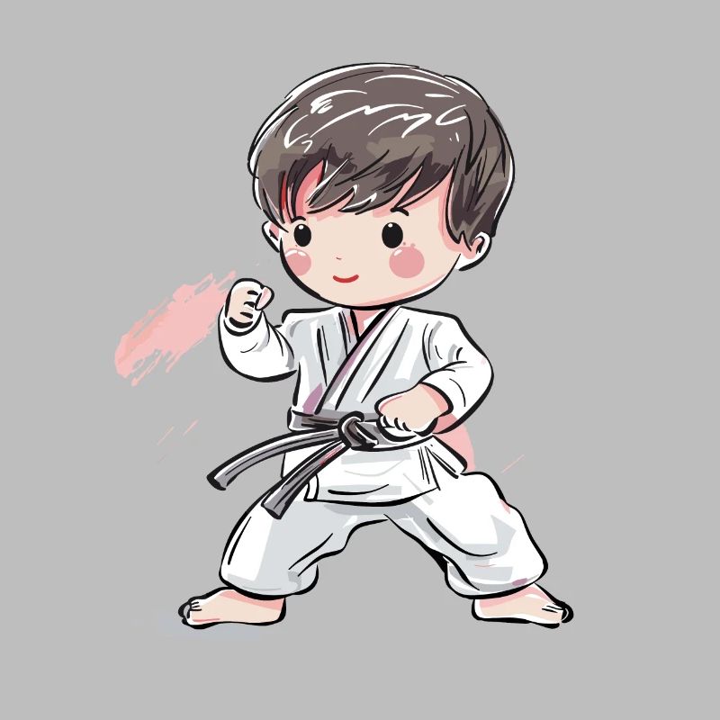 Karate Junge Comic Stil