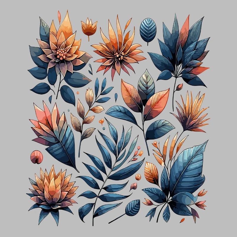 Watercolor Leaves Boho Leaf Pattern