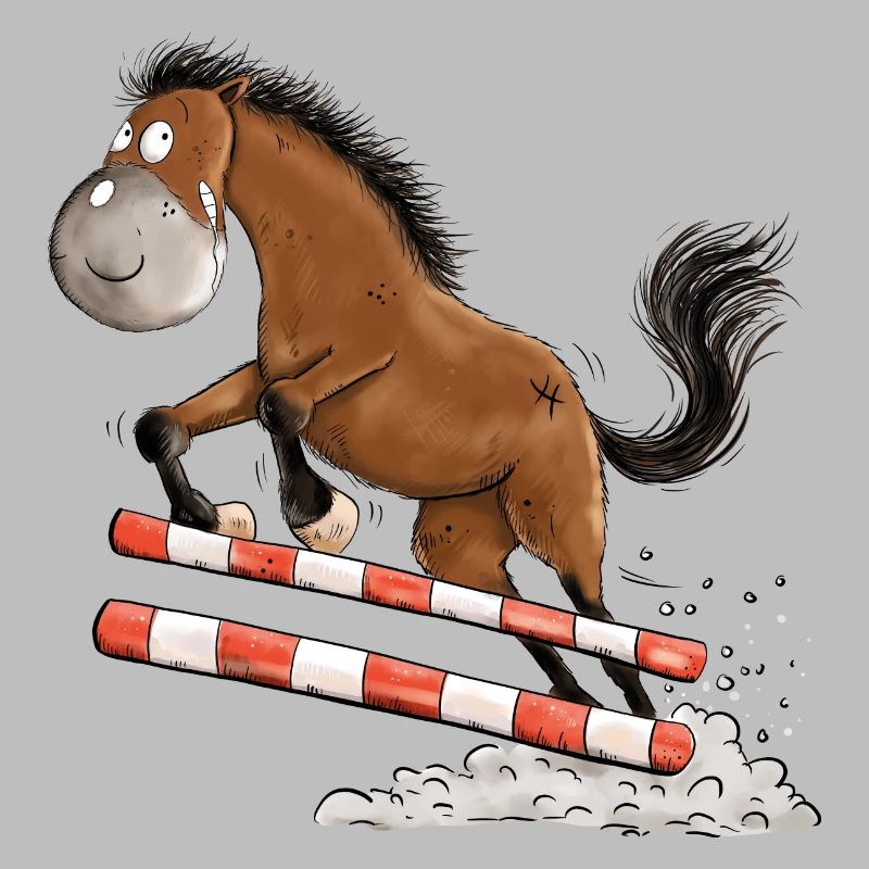 Witziges Springpferd Springreiten Tunier Pferd