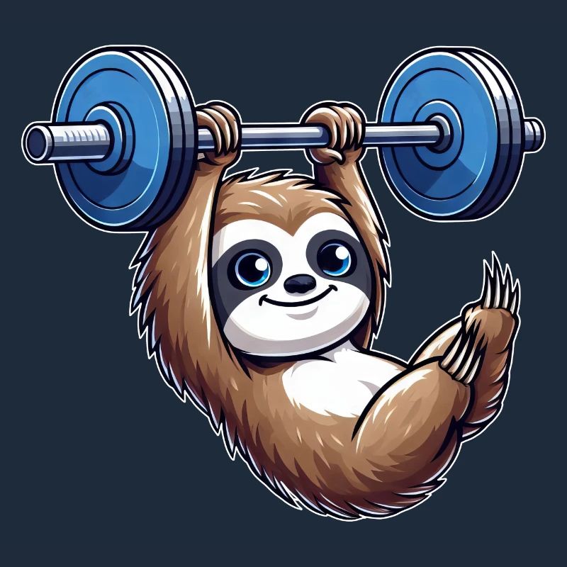 Sloth Dumbbell Pull-Up Workout Funny