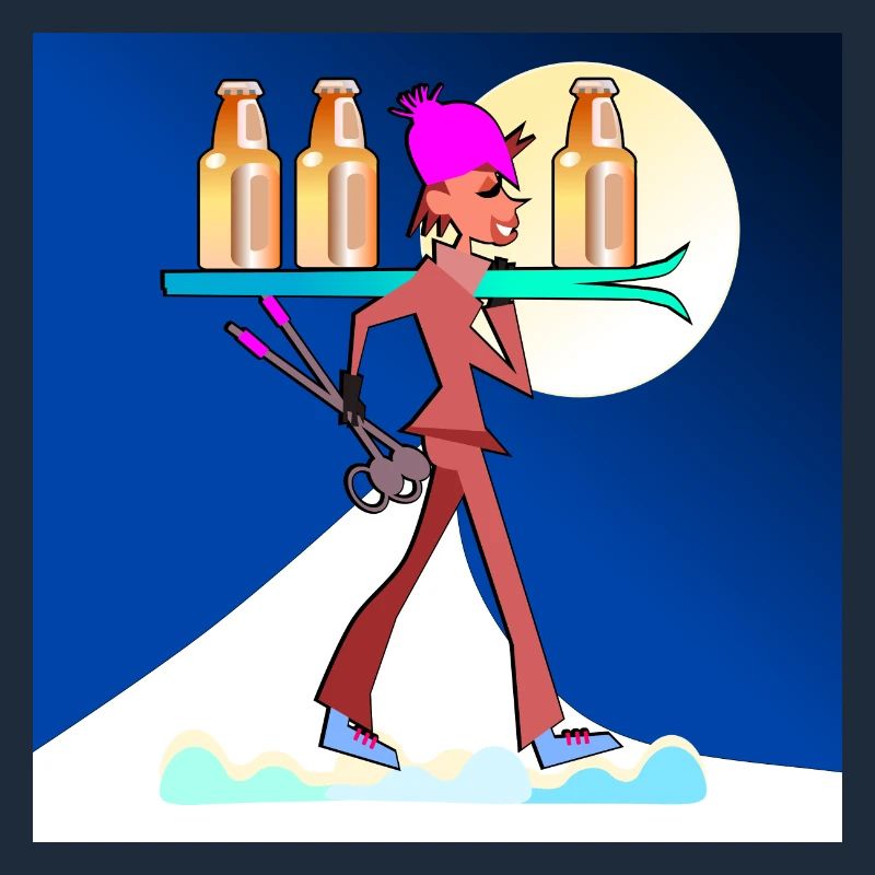 SKIPARTY SKIFAHRERIN BIER