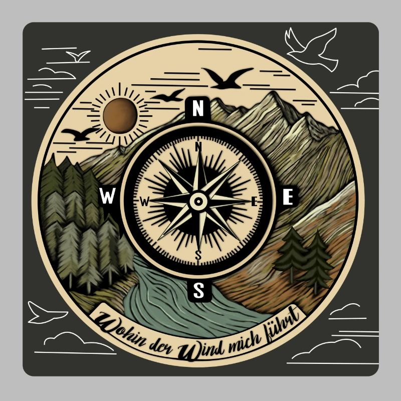 Follow the path Compass Mountains Motivation