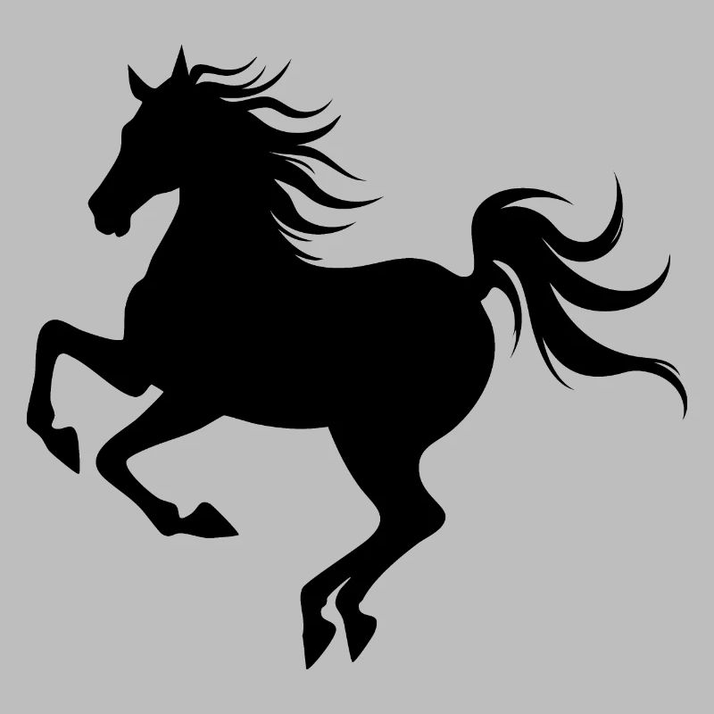 Silhouette de cheval gracieuse en mouvement