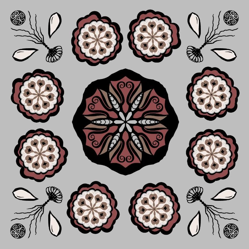 Dark flower mandala pattern