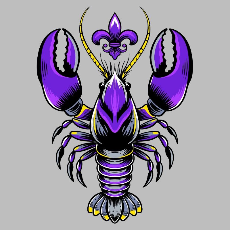 Mardi Gras Languste mit Fleur-de-Lis Design