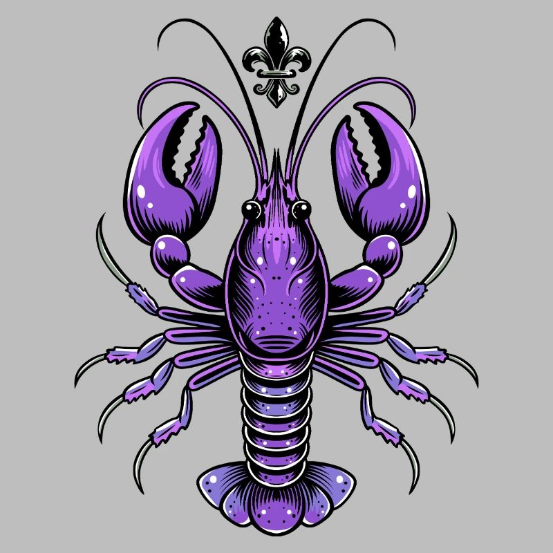 Mardi Gras Languste mit Fleur-de-Lis Design