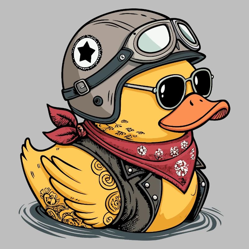 Biker Badeente Motorrad Rocker