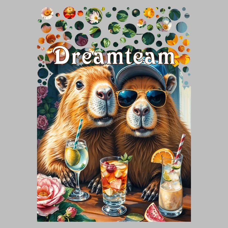 Dreamteam Capybara Couple Teamwork Leisure Time