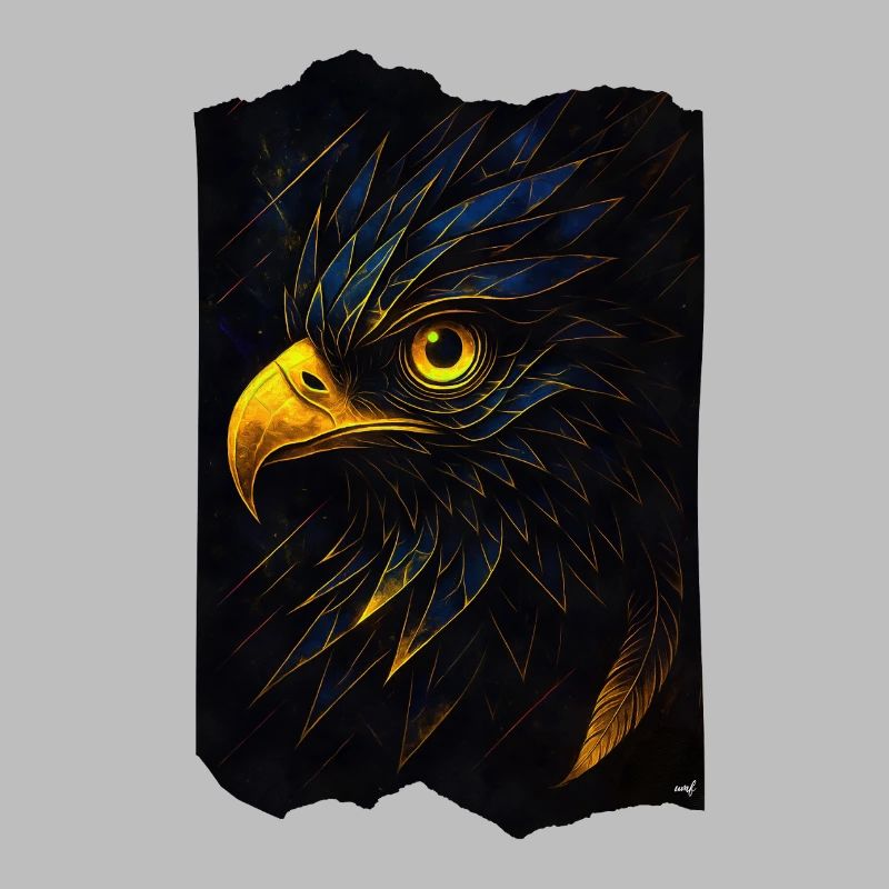 Glowing eagle's head in the dark