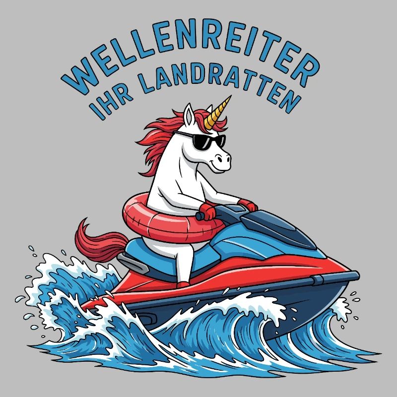 Cooles Jetski Einhorn