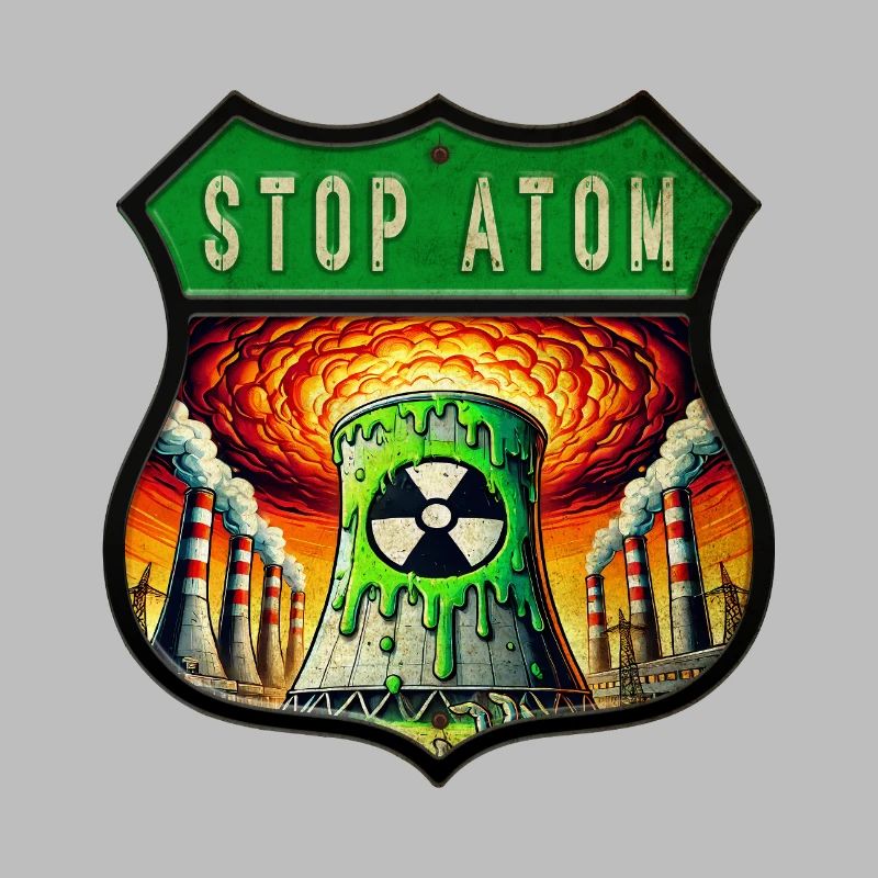 Stop Atom Wappen Design